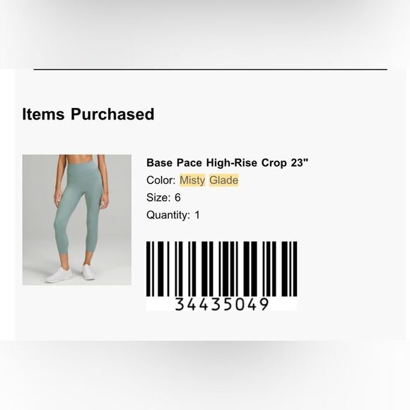 Lululemon base pace high rise crop 23 inch - Picture 10 of 10